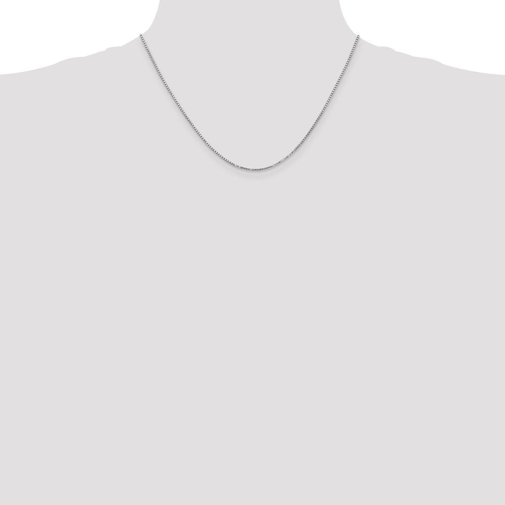 10K White Gold 18" 1.25mm Polished Box Chain Necklace