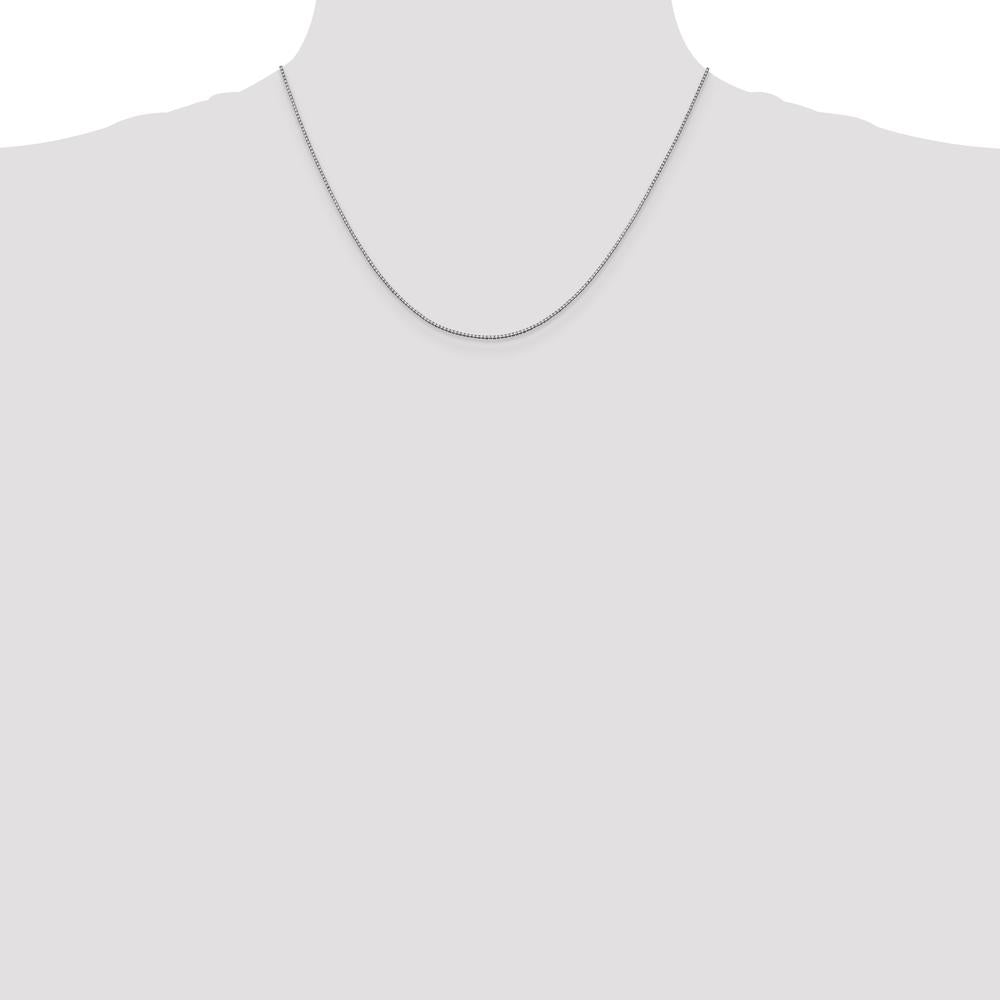 10K White Gold 18" Box Chain Necklace with Lobster Clasp - Polished Finish