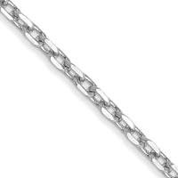 10K White Gold 18" Diamond-Cut Cable Chain Necklace - 1.8mm Width, Polished Finish