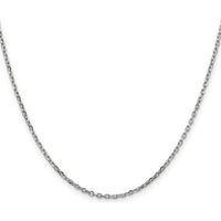 10K White Gold 18" Diamond-Cut Cable Chain Necklace - 1.8mm Width, Polished Finish