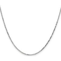 10K White Gold 18" Diamond-Cut Cable Chain with Lobster Clasp - Polished Finish