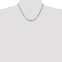 10K White Gold 18" Diamond-Cut Rope Chain - 4.5mm Width