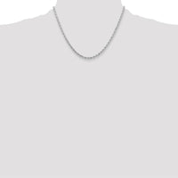 10K White Gold 18" Diamond-Cut Rope Chain Necklace - 3.25mm Width