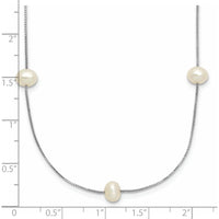 10K White Gold 18" Freshwater Cultured Pearl Necklace - 9-Station Design