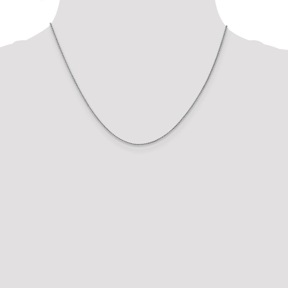 10K White Gold 18" Spiga Chain Necklace - Polished Finish 1.05mm Width