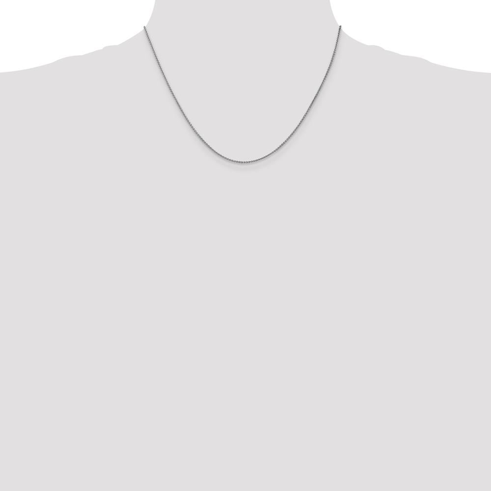 10K White Gold 18" Spiga Chain with Polished Finish and Lobster Clasp