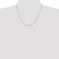 10K White Gold 1mm Box Chain Necklace with Polished Rhodium Finish - 20"