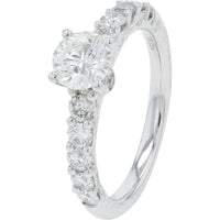 10K White Gold 2.00 Carat Lab Grown Diamond Bridal Set with 0.75 Carat Center Stone