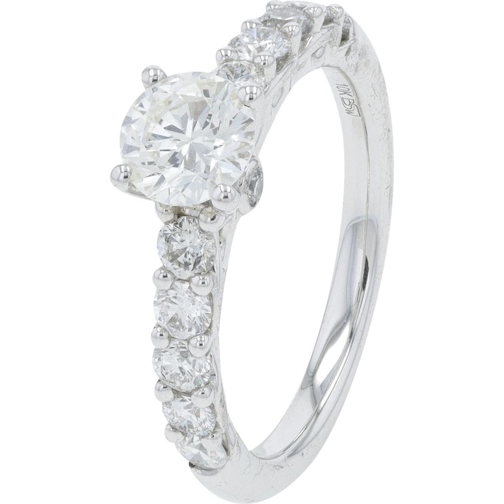 10K White Gold 2.00 Carat Lab Grown Diamond Bridal Set with 0.75 Carat Center Stone