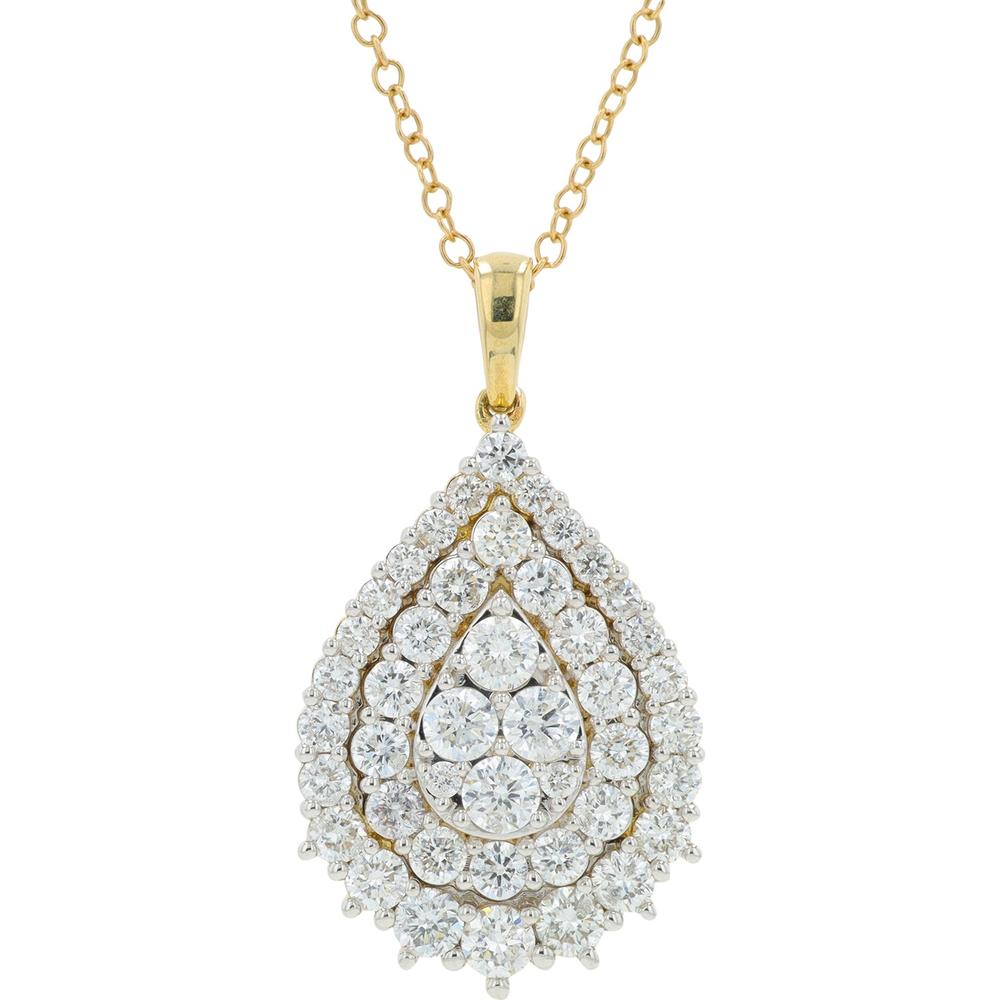 10K White Gold 2.00 Carat Total Weight Lab Grown Diamond Teardrop Pendant