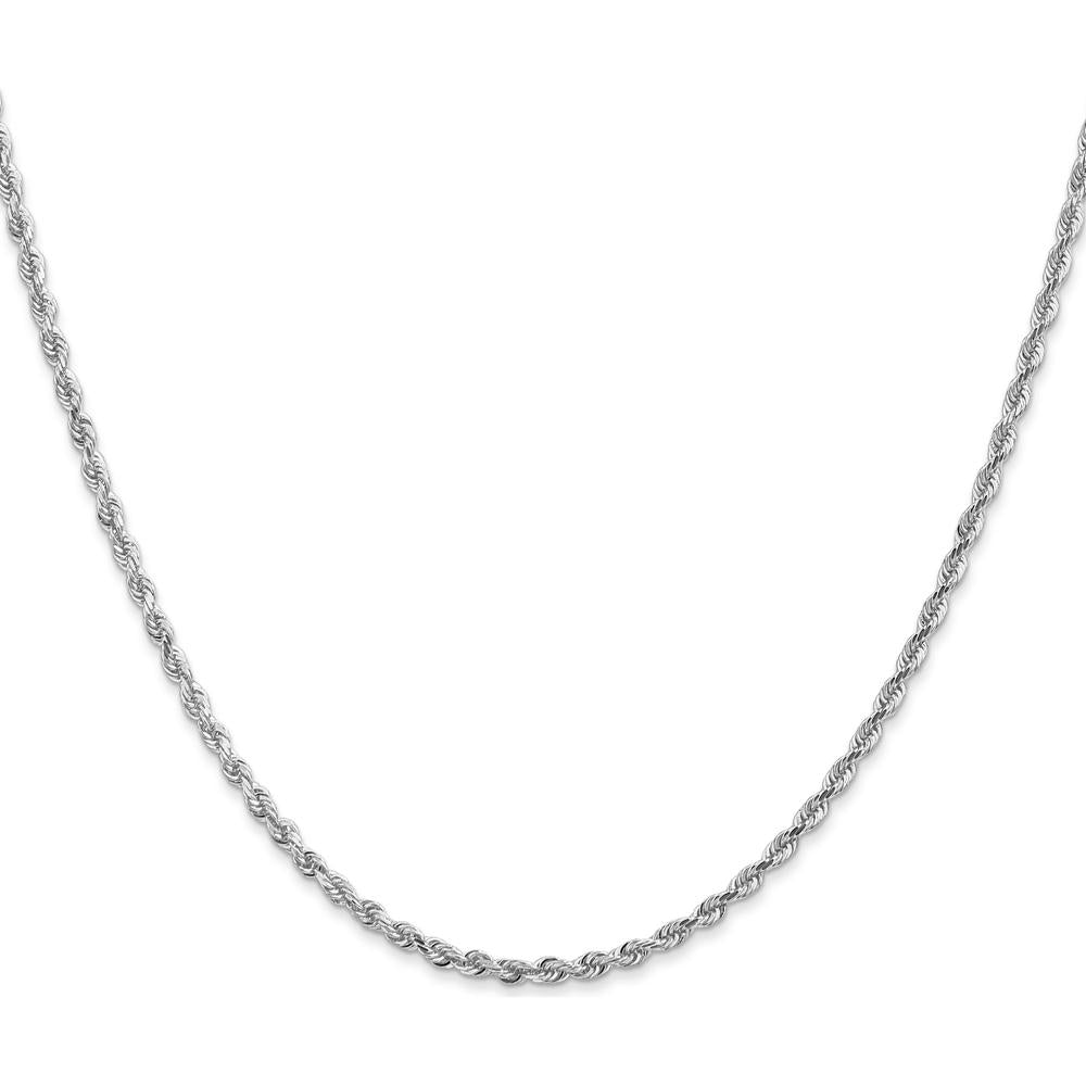 10K White Gold 2.25mm Diamond-Cut Quadruple Rope Chain - 20" Length