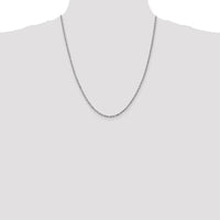 10K White Gold 2.25mm Diamond-Cut Rope Chain Necklace - 22"" Length