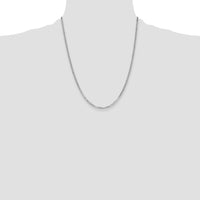 10K White Gold 2.2mm Flat Beveled Curb Chain Necklace - 22" Long