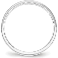10K White Gold 2.5mm Flat Comfort Fit Wedding Band - Size 8.5