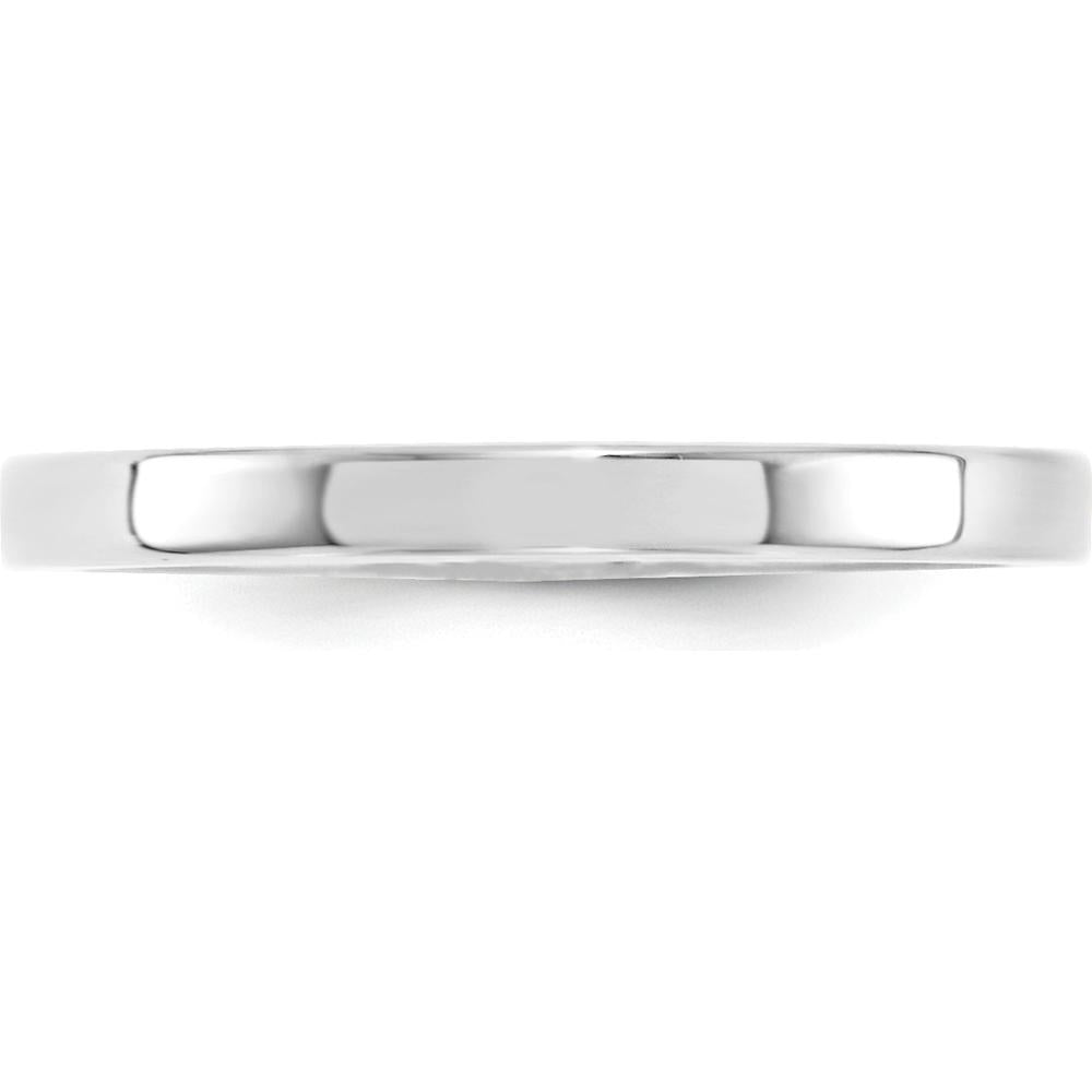 10K White Gold 2.5mm Flat Comfort Fit Wedding Band - Size 8.5