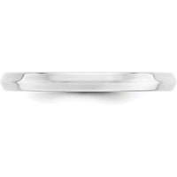 10K White Gold 2.5mm Knife Edge Comfort Fit Wedding Band - Size 7
