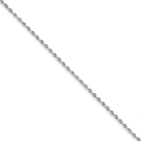 10K White Gold 2.75mm Diamond-Cut Rope Chain Bracelet - 8" Length