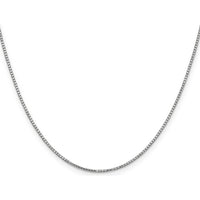 10K White Gold 20" Box Chain Necklace with Rhodium Plating - Polished Finish