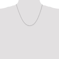 10K White Gold 20" Box Chain Necklace with Rhodium Plating - Polished Finish