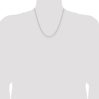 10K White Gold 20" Cable Chain Necklace with Rhodium Plating
