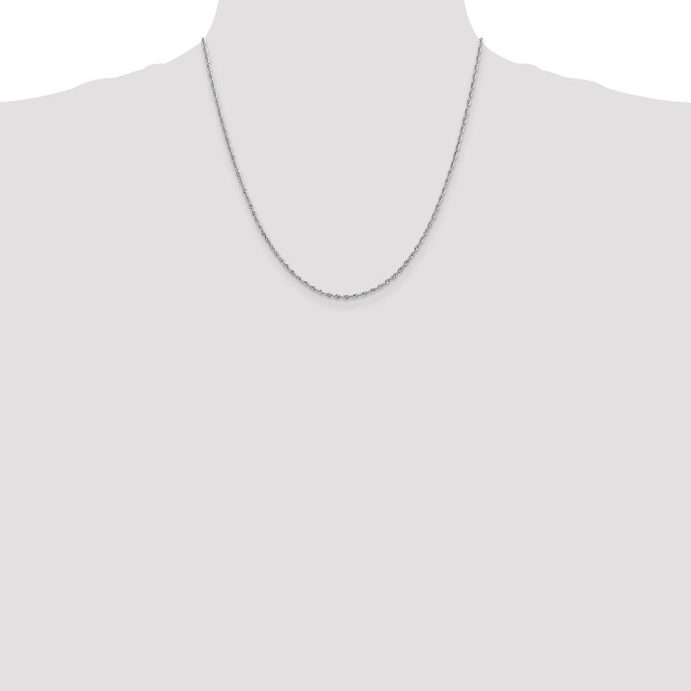 10K White Gold 20" Diamond-Cut Quadruple Rope Chain - 1.85mm