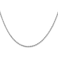 10K White Gold 20" Diamond-cut Rope Chain - 1.5mm Width
