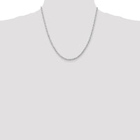 10K White Gold 20" Diamond-Cut Rope Chain with Lobster Clasp