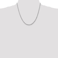 10K White Gold 20" Diamond-Cut Rope Chain with Lobster Clasp - 3.35mm Width