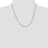 10K White Gold 20" Flat Beveled Curb Chain Necklace - Rhodium Plated