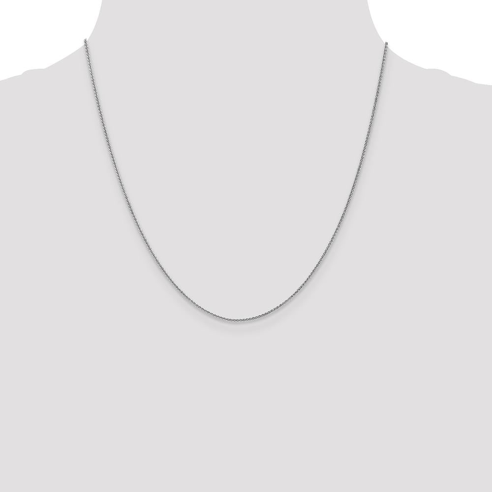 10K White Gold 20" Polished Spiga Wheat Chain Necklace - 1.05mm Solid Link Design
