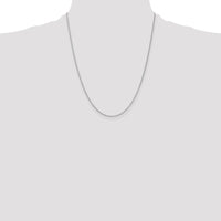 10K White Gold 22" 1.2mm Cable Chain Necklace - Rhodium Plated