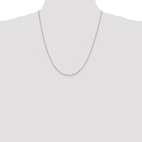 10K White Gold 22" 1mm Box Chain with Polished Finish and Lobster Clasp