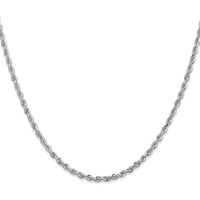 10K White Gold 22" 2.75mm Diamond-Cut Rope Chain with Lobster Clasp