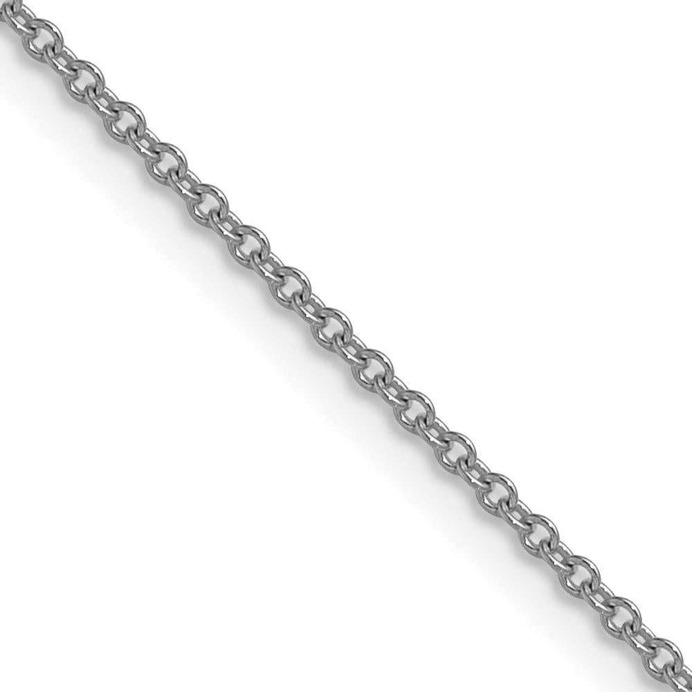 10K White Gold 22" Cable Chain Necklace with Rhodium Plating