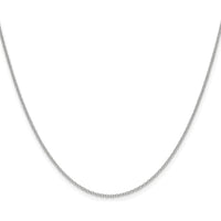 10K White Gold 22" Cable Chain Necklace with Rhodium Plating