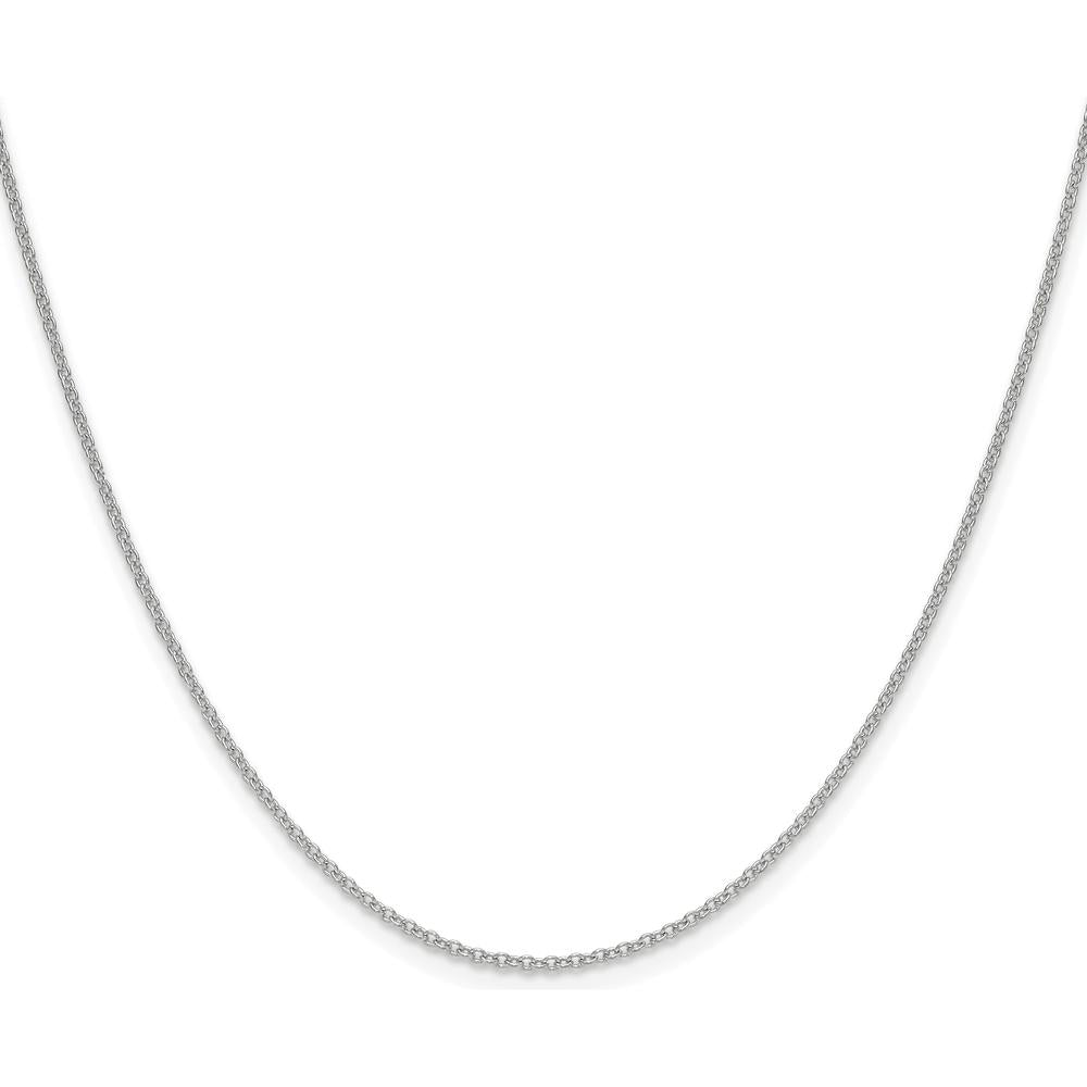 10K White Gold 22" Cable Chain Necklace with Rhodium Plating
