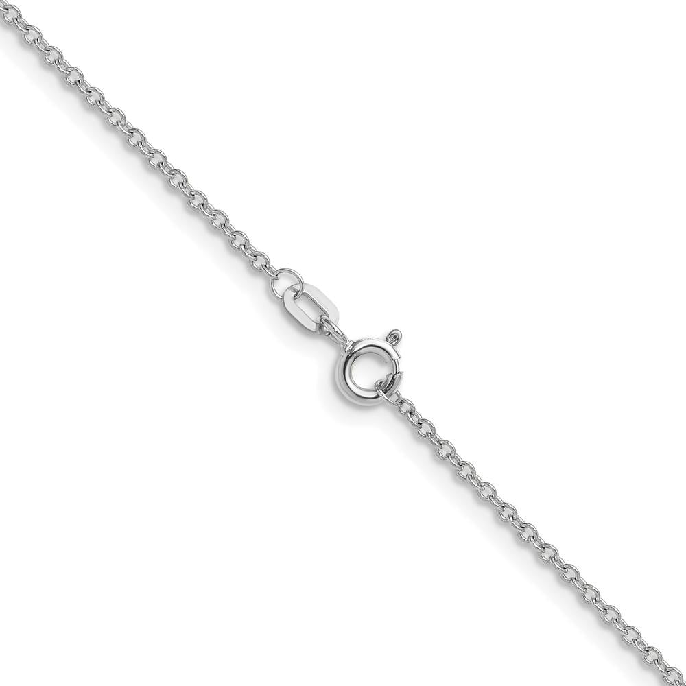 10K White Gold 22" Cable Chain Necklace with Rhodium Plating
