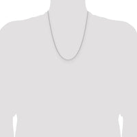 10K White Gold 22" Cable Chain Necklace with Rhodium Plating