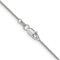 10K White Gold 22" Cable Chain Necklace with Rhodium Plating