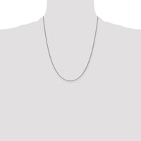 10K White Gold 22" Cable Chain Necklace with Rhodium Plating