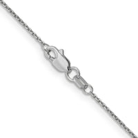10K White Gold 22" Diamond-Cut Cable Chain Necklace with Rhodium Plating
