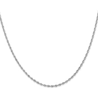 10K White Gold 22" Diamond-Cut Rope Chain - 1.85mm Width