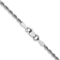 10K White Gold 22" Diamond-Cut Rope Chain - 2mm Width