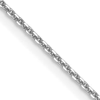 10K White Gold 22" Diamond-Cut Round Open Link Cable Chain