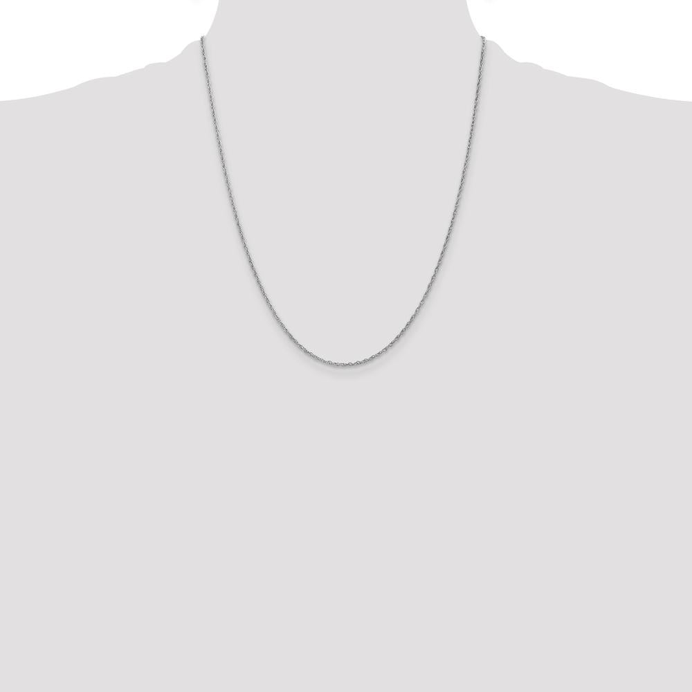 10K White Gold 22" Heavy-Baby Rope Chain - 1.3mm Width