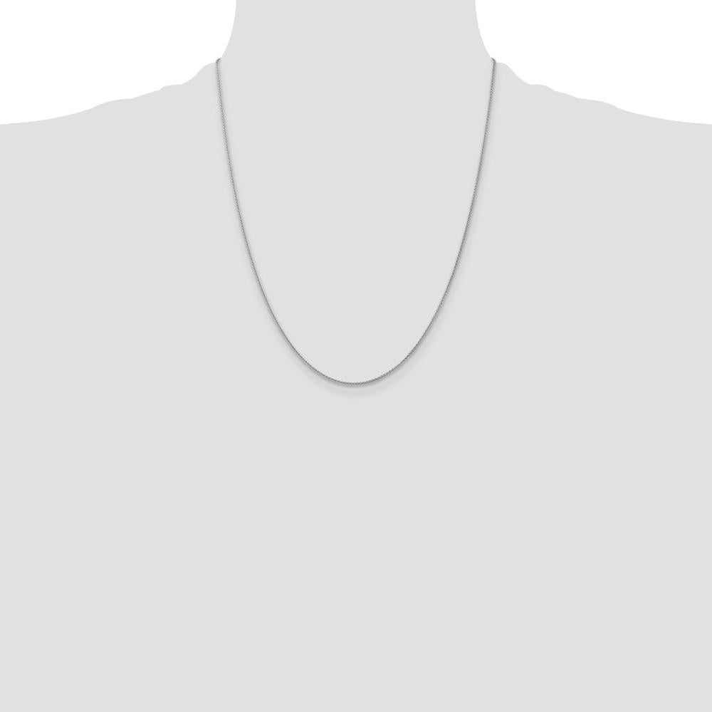 10K White Gold 22" Spiga Chain with Diamond-Cut Texture - 1.05mm Width