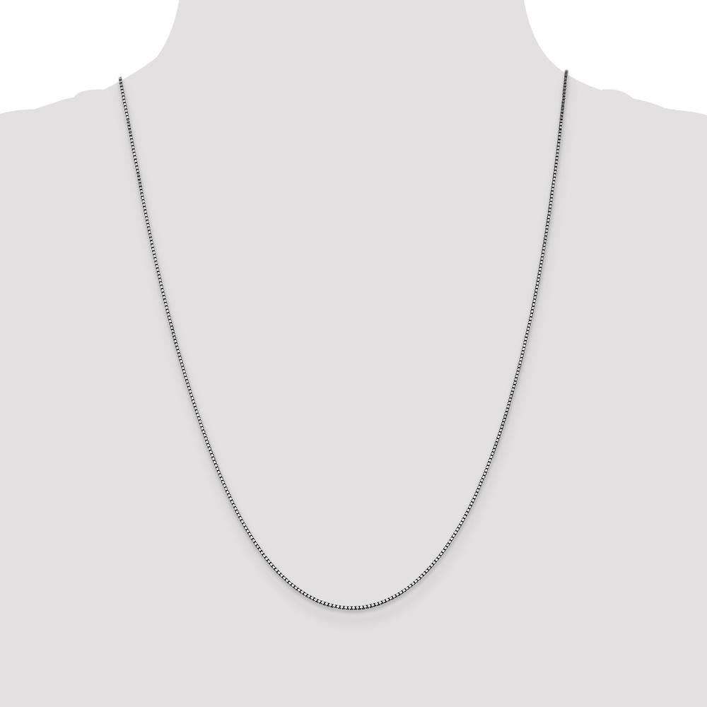 10K White Gold 24" 1.05mm Box Chain Necklace with Lobster Clasp