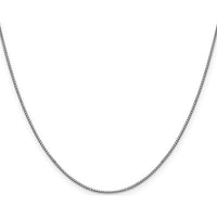 10K White Gold 24" Box Chain Necklace - 0.9mm Width
