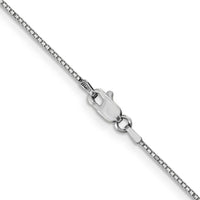 10K White Gold 24" Box Chain Necklace - 0.9mm Width