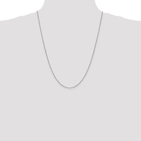 10K White Gold 24" Box Chain Necklace - 0.9mm Width